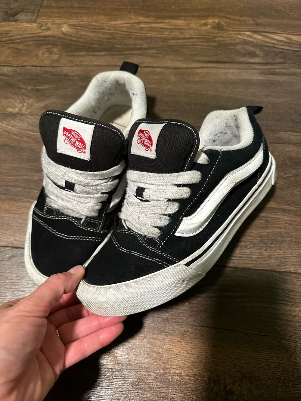 Vans Kids Black and White Low-Top Skate Sneakers - Picture 3 of 5